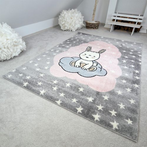 Bolti Kr. Gyerektepih akció, EPERKE 160x230cm 5062 szürke kicsi nyuszis tepih