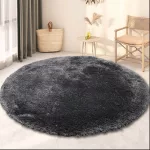 Okrugli Scott grafit 80cm Tepih sa gumenom podlogom
