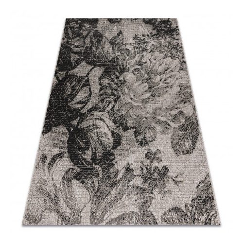  Trgovina 21. Tkani sisal tepih floorlux 20491 cvijeće srebrno/crno 80x150 cm