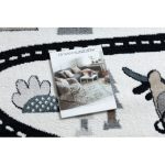 Bolti 21. tepih FUN Route gyerekeknek, utca, állatok krém 120x170 cm