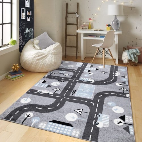 Bolti Kr. Gyerektepih AKCIÓ, EPERKE 120x170cm D079 szürke autópályás tepih