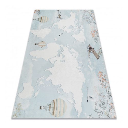  Trgovina 21. BAMBINO 1163 perivi tepih Karta svijeta, svijet za djecu protuklizni - plavi 120x170 cm