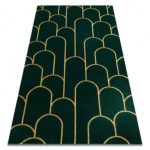 Trgovina 21. Tepih EMERALD 1021 glamour, elegantni art deco, stakleno zelena / zlatna 80x150 cm