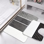  Kupaonski tepih 2 dijela - DEN sivo na pruge