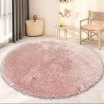Okrugli Scott ružičasti 80cm Tepih sa gumenom podlogom