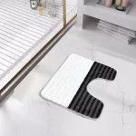  Kupaonski tepih 3 dijela - DEN sivo na pruge