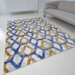   Bolti Nr. Modern tepih akcija, ZARIF 9960 plava-arany 80x150cm