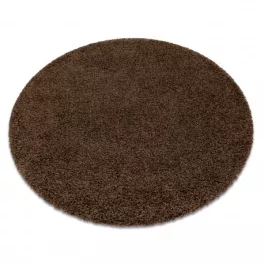  Tepih SOFFI krug čupavi 5cm smeđi krug 120 cm