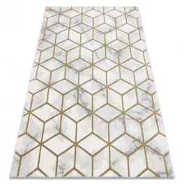   EMERALD tepih 1014 glamour, elegáns kocka krem / arany 200x290 cm
