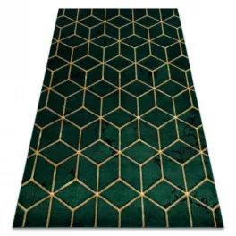   EMERALD tepih 1014 glamour, elegáns kocka üveg zelena / arany 200x290 cm