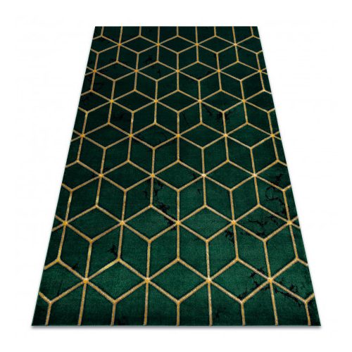 EMERALD tepih 1014 glamour, elegáns kocka üveg zelena / arany 200x290 cm