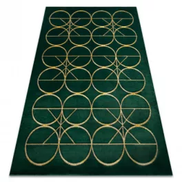   EMERALD tepih 1010 glamour, elegáns körökben üveg zelena / arany 200x290 cm