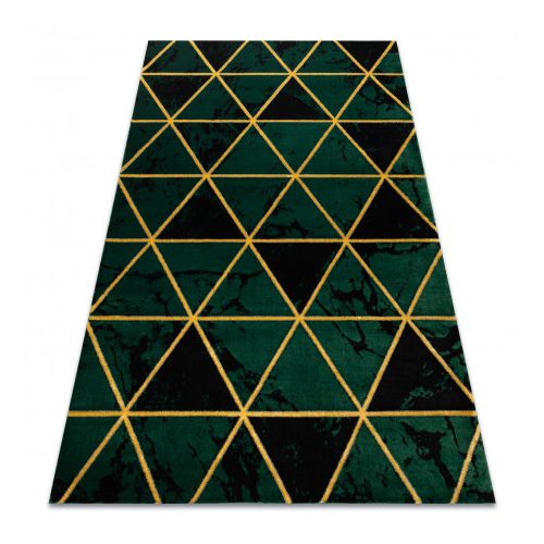 EMERALD tepih 1020 glamour, elegáns márvány, háromszögek üveg zelena / arany 200x290 cm