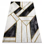 EMERALD tepih 1015 glamour, elegáns márvány, geometriai crne / arany 180x270 cm