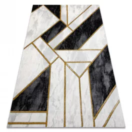   EMERALD tepih 1015 glamour, elegáns márvány, geometriai crne / arany 180x270 cm