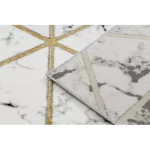 EMERALD tepih 1020 glamour, elegáns márvány, háromszögek crne / arany 160x220 cm