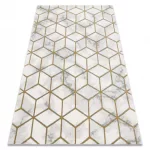 EMERALD tepih 1014 glamour, elegáns kocka krem / arany 140x190 cm