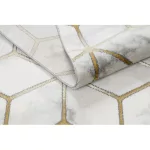 EMERALD tepih 1014 glamour, elegáns kocka krem / arany 140x190 cm