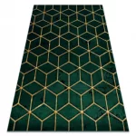 EMERALD tepih 1014 glamour, elegáns kocka üveg zelena / arany 140x190 cm