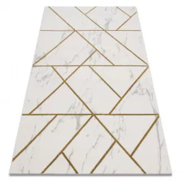   EMERALD tepih 1012 glamour, elegáns geometriai, márvány krem / arany 80x150 cm
