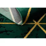 EMERALD tepih 1020 glamour, elegáns márvány, háromszögek üveg zelena / arany 80x150 cm