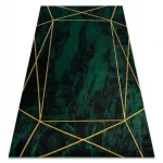 EMERALD tepih 1022 glamour, elegáns geometriai, márvány üveg zelena / arany 80x150 cm