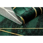 EMERALD tepih 1022 glamour, elegáns geometriai, márvány üveg zelena / arany 80x150 cm