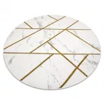  EMERALD tepih 1012 krug - glamur, elegantan mramor, geometrijski krem / zlatni krug 200 cm