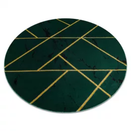    EMERALD tepih 1012 krug - glamur, elegantan mramor, geometrijsko staklo zeleno/zlatni krug 200 cm