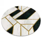  EMERALD tepih 1015 krug - glamur, elegantan mramor, geometrijsko staklo zeleno/zlatni krug 160 cm