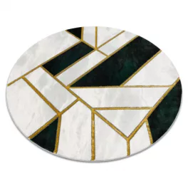    EMERALD tepih 1015 krug - glamur, elegantan mramor, geometrijsko staklo zeleno/zlatni krug 160 cm