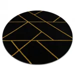  EMERALD tepih 1012 krug - glamur, elegantan mramor, geometrijski crni / zlatni krug 160 cm
