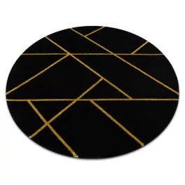   EMERALD tepih 1012 krug - glamur, elegantan mramor, geometrijski crni / zlatni krug 160 cm