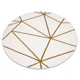    EMERALD tepih 1013 krug - glamur, elegantna geometrijska krema / zlatni krug 160 cm