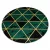  EMERALD tepih 1020 krug - glamur, elegantan mramor, trokuti staklo zeleni / zlatni krug 200 cm