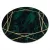  Ekskluzivni EMERALD tepih 1022 krug - glamur, elegantan mramor, geometrijsko staklo zeleno / zlatni kotač 160 cm