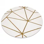  EMERALD tepih 1013 krug - glamur, elegantna geometrijska krema / zlatni krug 120 cm