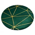 EMERALD tepih 1013 krug - glamur, elegantno geometrijsko staklo zeleno/zlatni krug 120 cm
