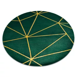   EMERALD tepih 1013 krug - glamur, elegantno geometrijsko staklo zeleno/zlatni krug 120 cm