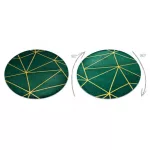 EMERALD tepih 1013 krug - glamur, elegantno geometrijsko staklo zeleno/zlatni krug 120 cm