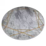  EMERALD tepih 1022 krug - glamur, elegantan mramor, geometrijski sivi / zlatni krug 120 cm