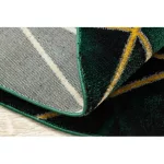  Ekskluzivni EMERALD tepih 1022 krug - glamur, elegantan mramor, geometrijsko staklo zeleno / zlatni kotač 120 cm
