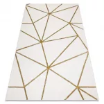 EMERALD tepih 1013 glamour, elegáns geometriai krem / arany 80x150 cm