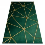 EMERALD tepih 1013 glamour, elegáns geometriai üveg zelena / arany 80x150 cm