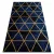 Kizárólagos EMERALD tepih 1020 glamour, elegáns márvány, háromszögek tamnoplava / arany 80x150 cm