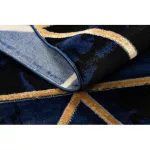 Kizárólagos EMERALD tepih 1020 glamour, elegáns márvány, háromszögek tamnoplava / arany 180x270 cm