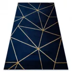 Ekskluzivni tepih EMERALD 1013 glamour, elegantni geometrijski tamnoplava/zlatna 240x330 cm