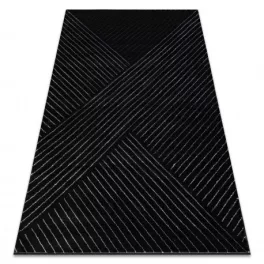   Kizárólagos EMERALD tepih A0084 glamour, elegáns, vonalak, geometriai crne / siva  120x170 cm