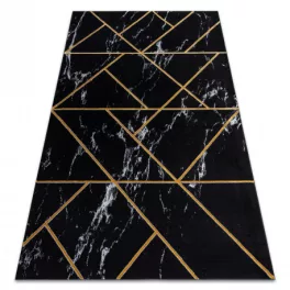   Kizárólagos EMERALD tepih 2000 glamour, elegáns geometriai, márvány crne / arany 80x150 cm