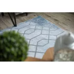 Akril valencia tepih 3951 HEKSAGON plava / siva 80x150 cm